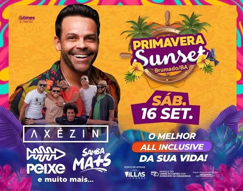Primavera Sunset 2023: A festa mais aguardada do ano acontece no dia 16 de setembro em Brumado