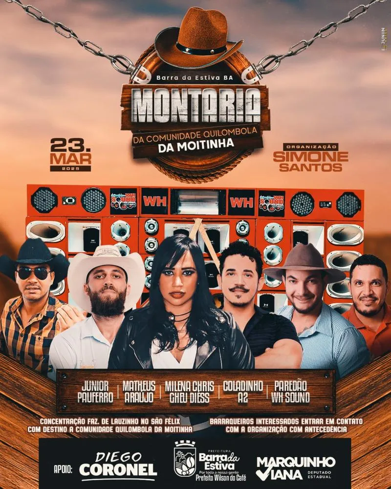 Montaria da Comunidade Quilombola da Moitinha acontece neste domingo (23) em Barra da Estiva