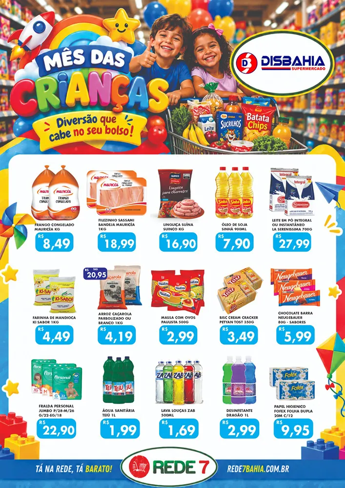 Ofertas do Mês das Crianças do Disbahia Supermercado
