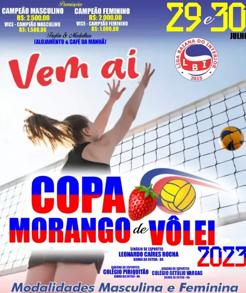 Grandes equipes se enfrentam na Copa Morango de Vôlei 2023 em Barra da Estiva