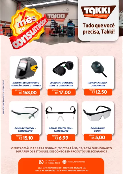 Takki Ferramentas celebra o Mês do Consumidor com ofertas especiais em suas lojas