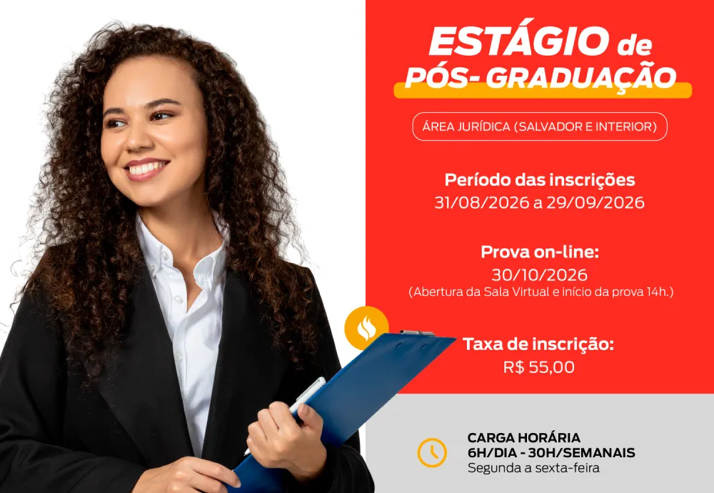 MPBA abre inscrições para estágio de pós-graduação em Direito com bolsa de R$ 2,2 mil