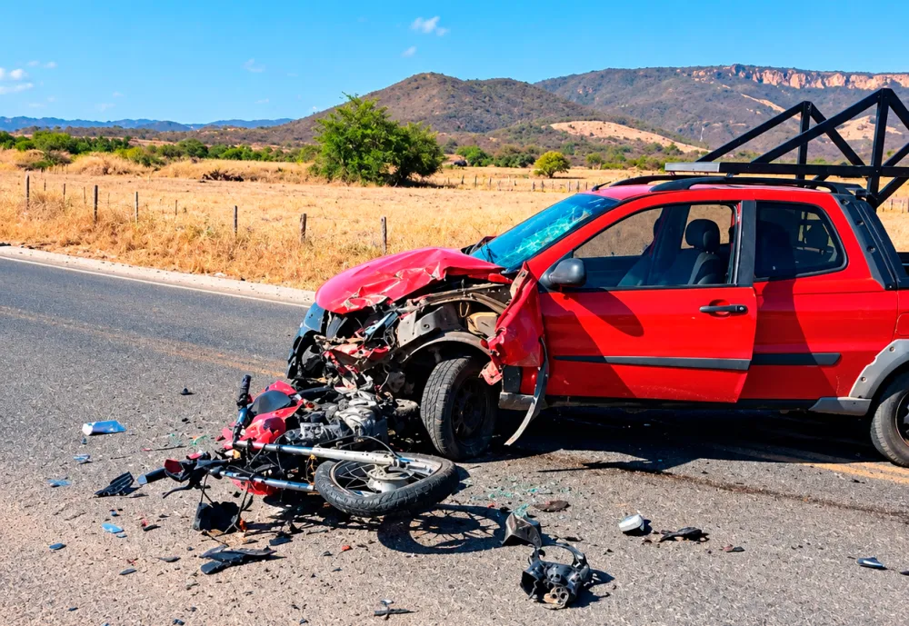 Colisão frontal entre carro e motocicleta deixa dois feridos na zona rural de Candiba