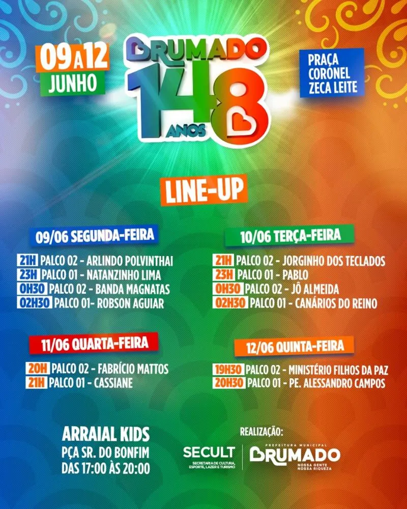 Divulgada a programação de shows em comemoração aos 148 anos de Brumado