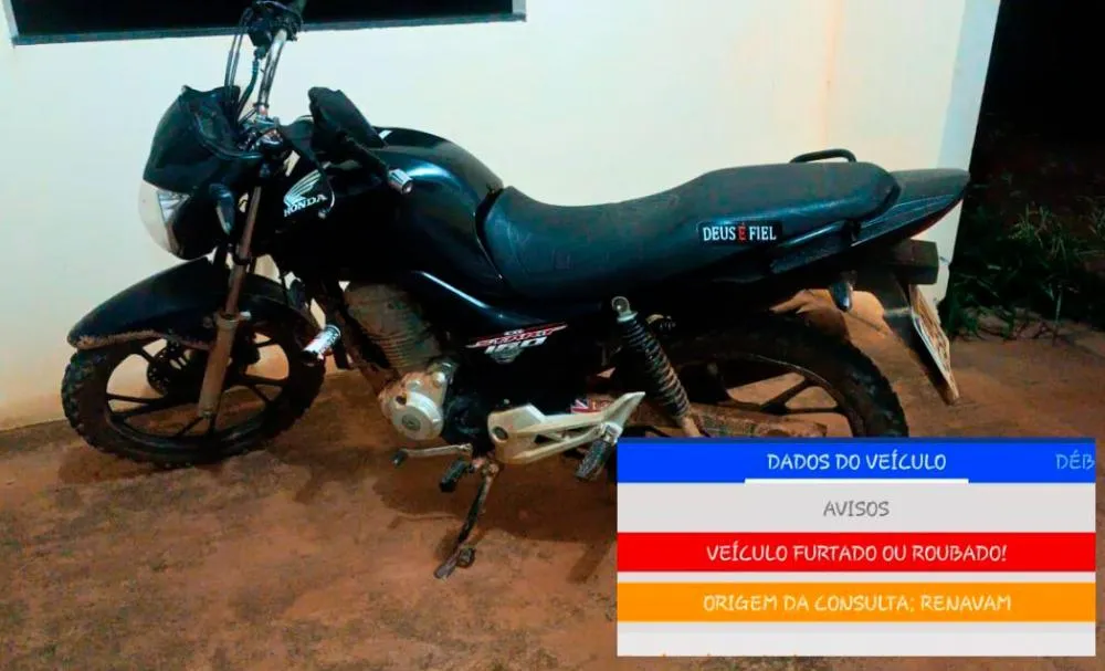 Motocicleta com registro de furto/roubo é apreendida pelo 24º BPM em Rio do Antôni