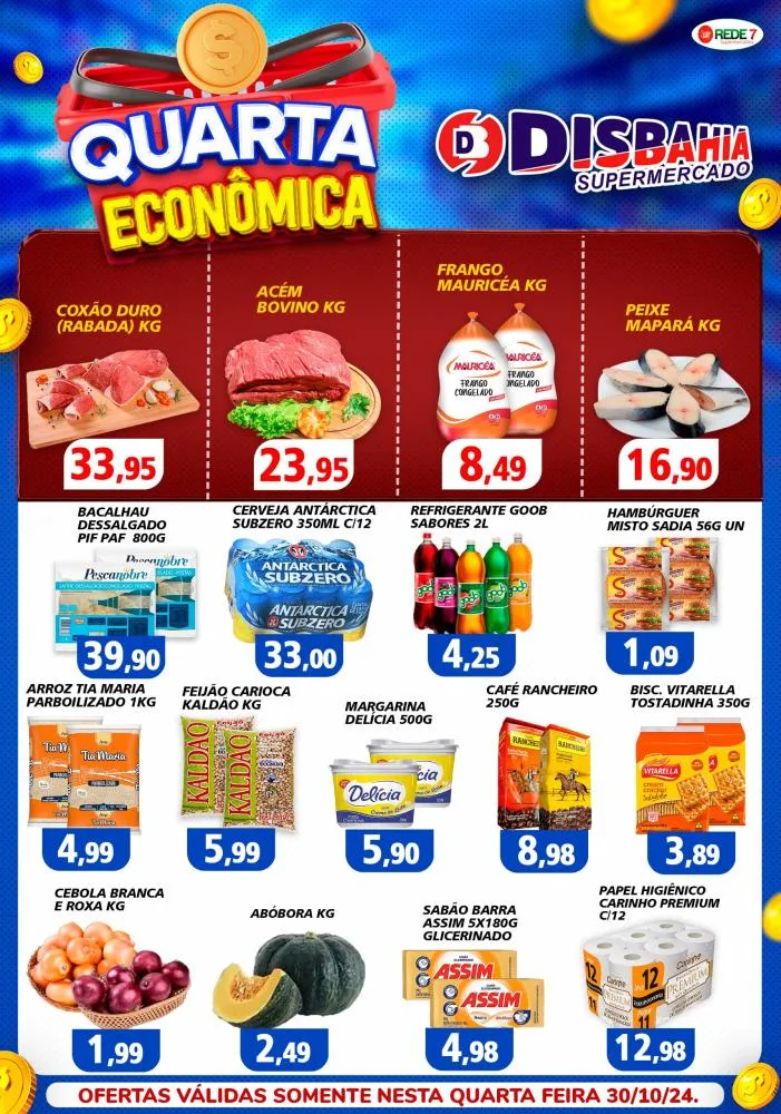 Economize na Quarta Econômica do Disbahia Supermercado!