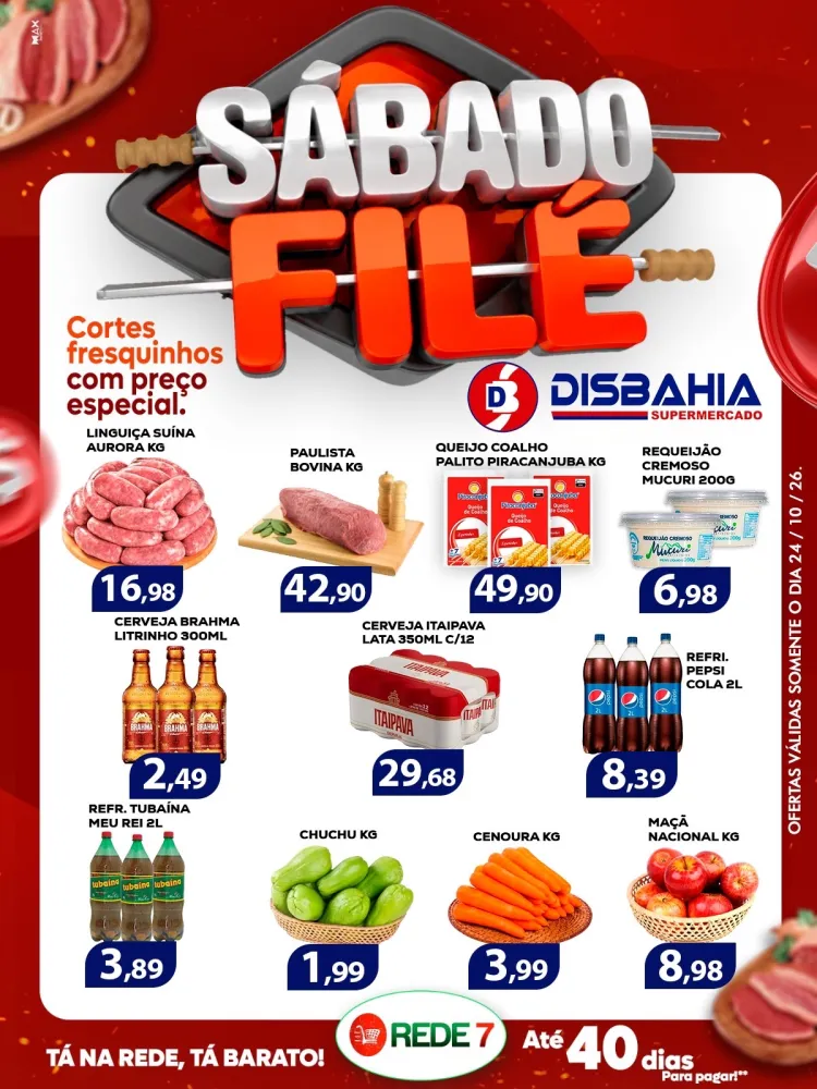 Ofertas do ‘Sábado Filé’ do Disbahia Supermercado