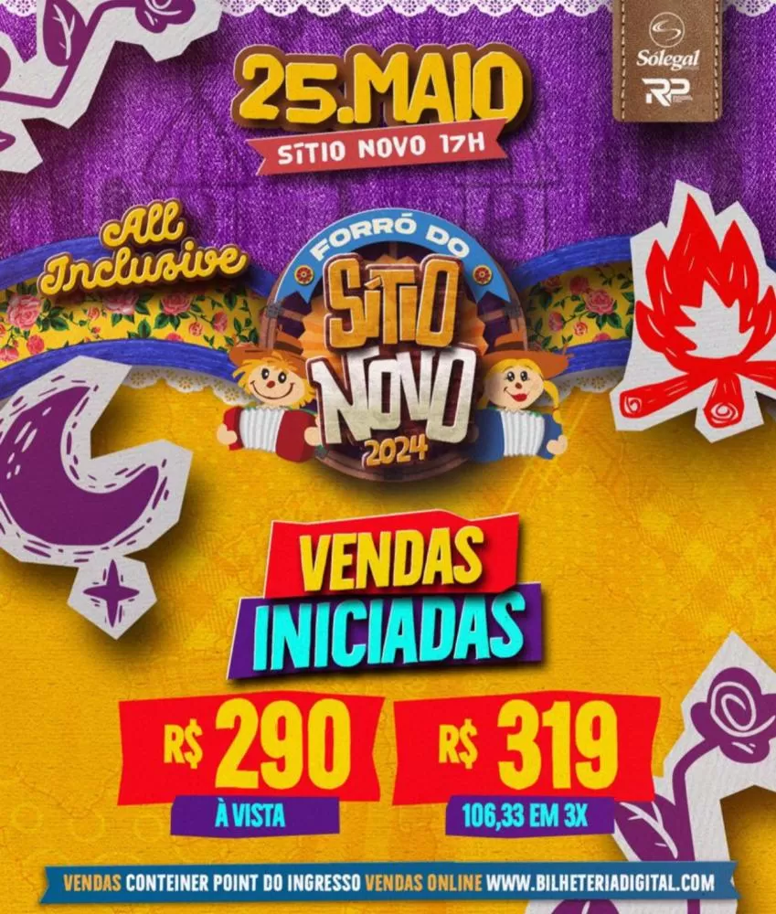 Vendas Liberadas para o Forró do Sítio Novo