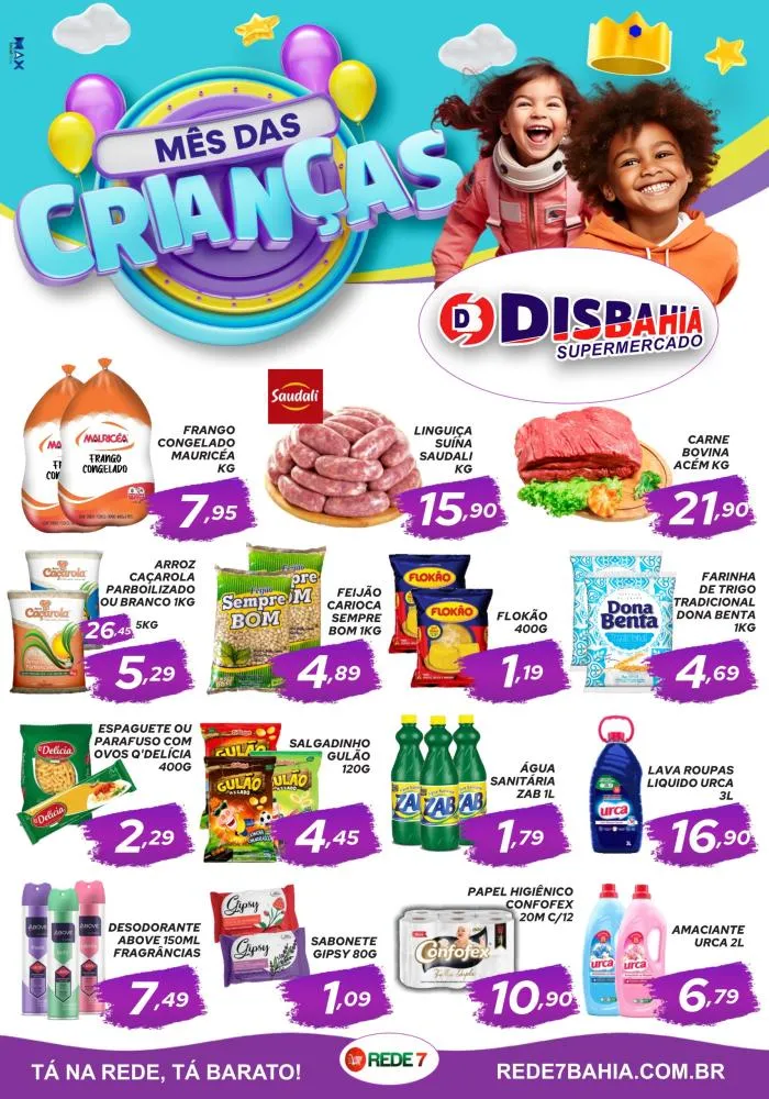Promoções do Mês da Criança do Disbahia Supermercado