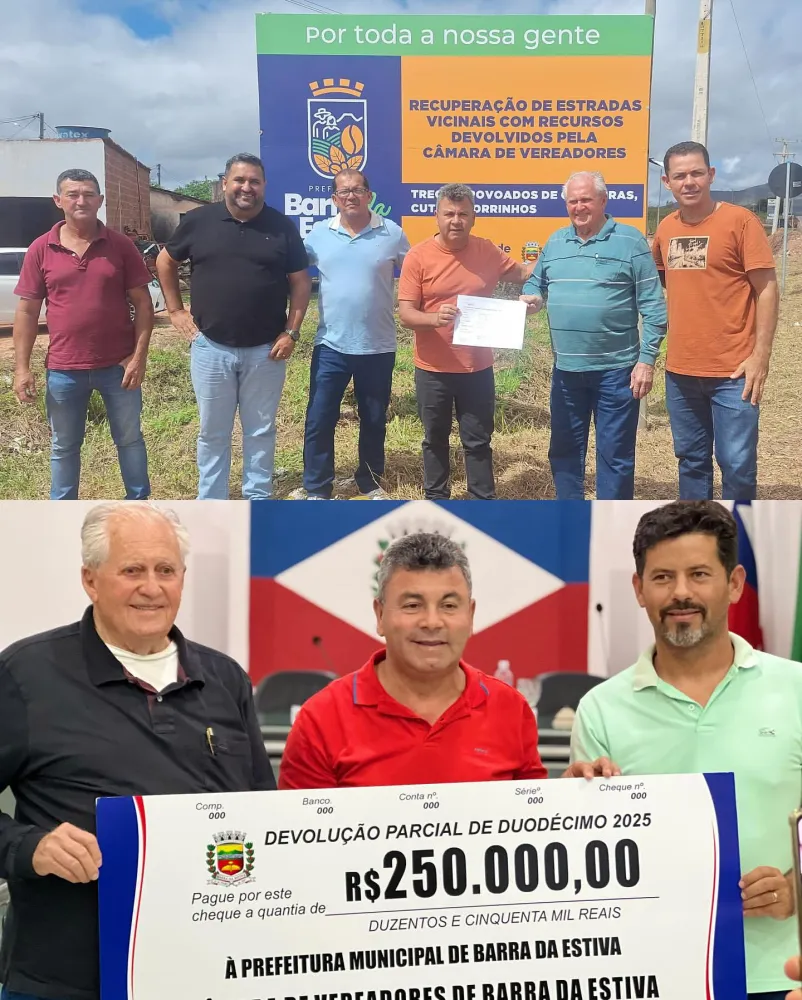Prefeitura de Barra da Estiva Recebe R$ 250 Mil Antecipados da Câmara e Inicia Obras em Estradas Vicinais