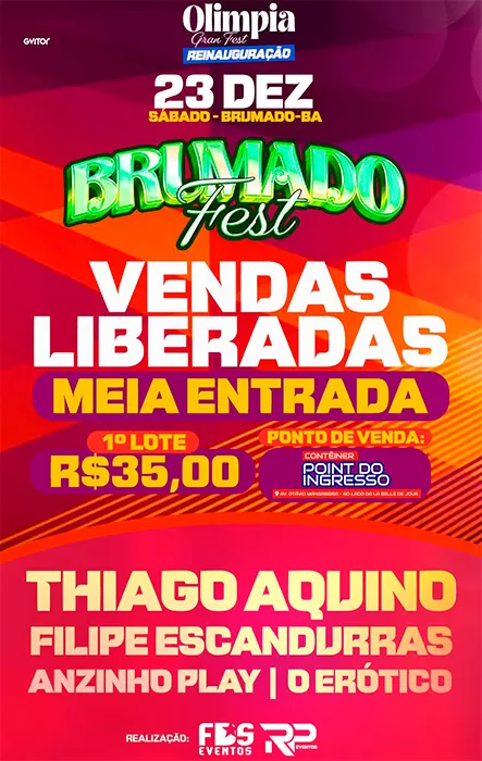 Vendas de Meia Entrada Liberadas para o Brumado Fest: Garanta seu Ingresso
