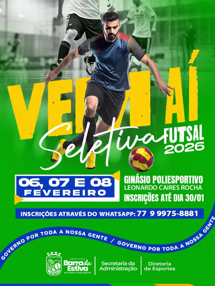 Barra da Estiva recebe Seletiva de Futsal 2026
