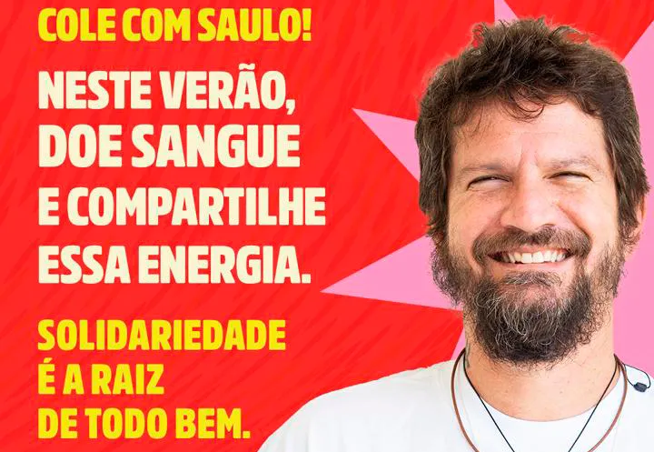 Hemoba lança campanha com o cantor Saulo para mobilizar voluntários à doação de sangue
