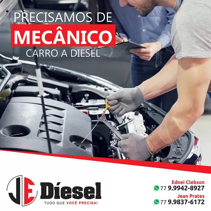 JE Diesel abre oportunidade de emprego para mecânico especializado em carros a Diesel