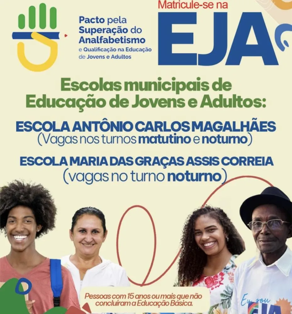 Matrículas abertas para a Educação de Jovens e Adultos (EJA) em Brumado