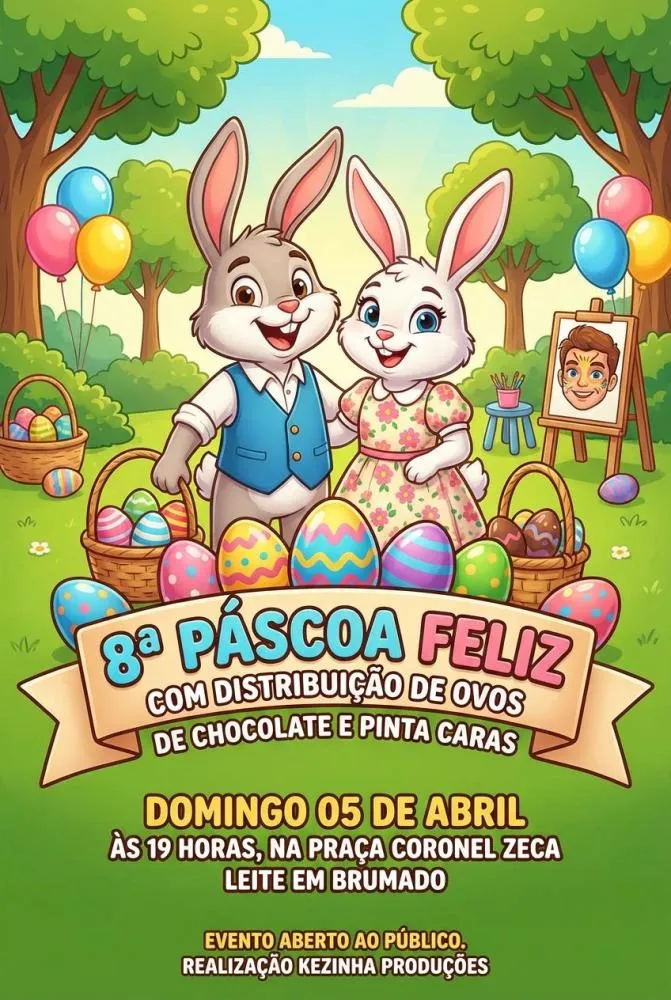 Praça Coronel Zeca Leite recebe neste domingo a Páscoa Solidária com distribuição de ovos e atividades para crianças