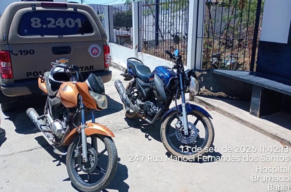 PM recupera duas motocicletas roubadas e abandonadas em estradas vicinais de Brumado