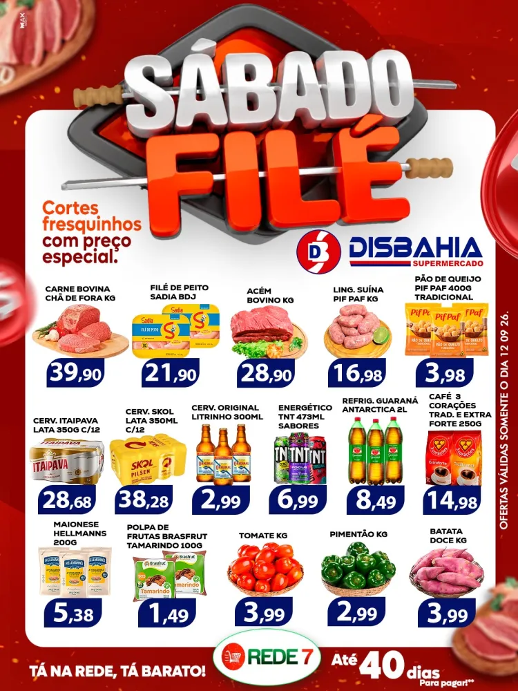 Ofertas do ‘Sábado Filé’ do Disbahia Supermercado