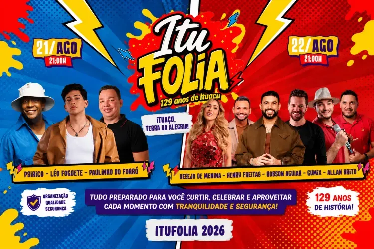 Itufolia 2026 começa hoje e movimenta Ituaçu com grandes nomes da música