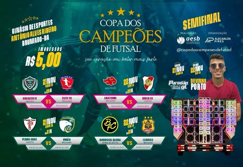 Copa dos Campeões de Futsal promete emoção nas semifinais em Brumado