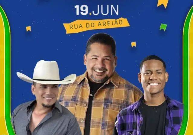 Arraiá do Amor segue em Livramento com shows de Zezo Potiguar, Netto Brito e Jota Mário na Rua do Areião nesta sexta-feira (19)