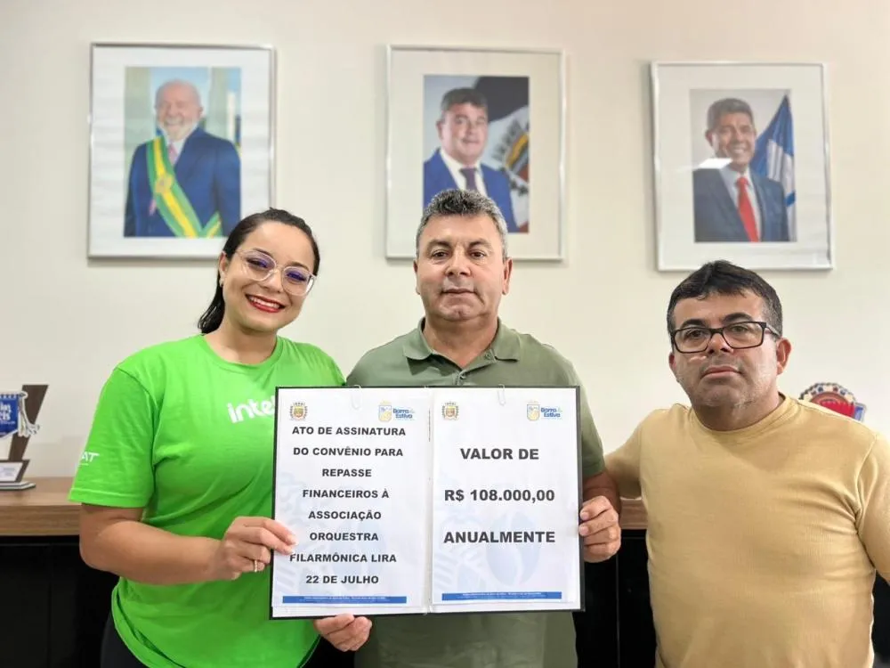 Prefeitura de Barra da Estiva firma convênio com a Filarmônica Lira 22 de Julho para incentivo à cultura