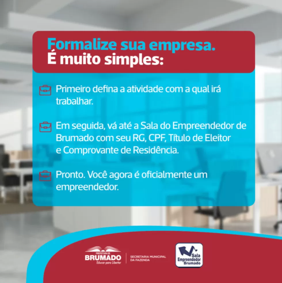 Formalização de MEI pode ser feita pela Sala do Empreendedor Brumado