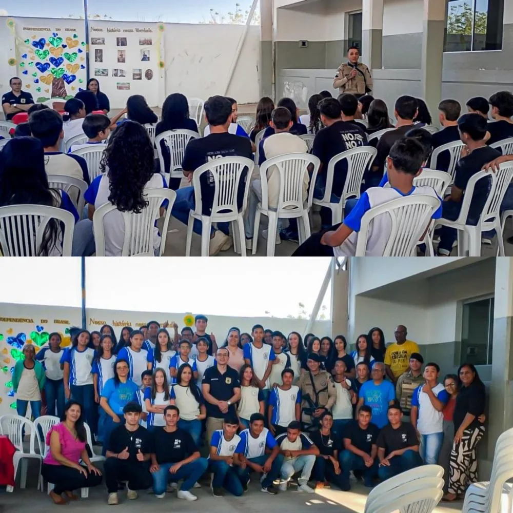 Polícias e Conselho Tutelar promovem palestras sobre segurança em escolas de Tanhaçu