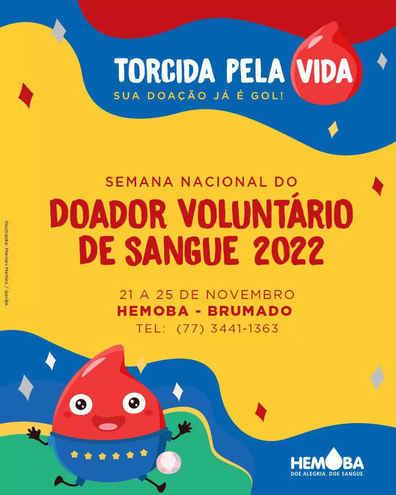 Brumado: Doe sangue, participe da campanha 'Torcida pela vida - Sua doação já é Gol'