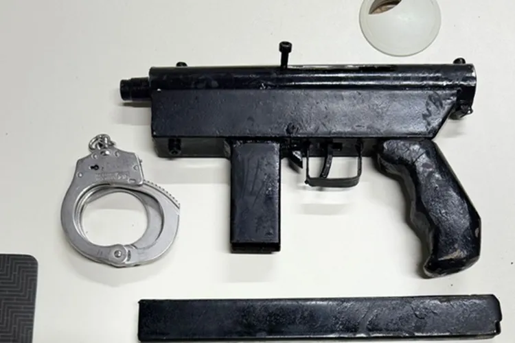 Submetralhadora é localizada enterrada no quintal de uma casa