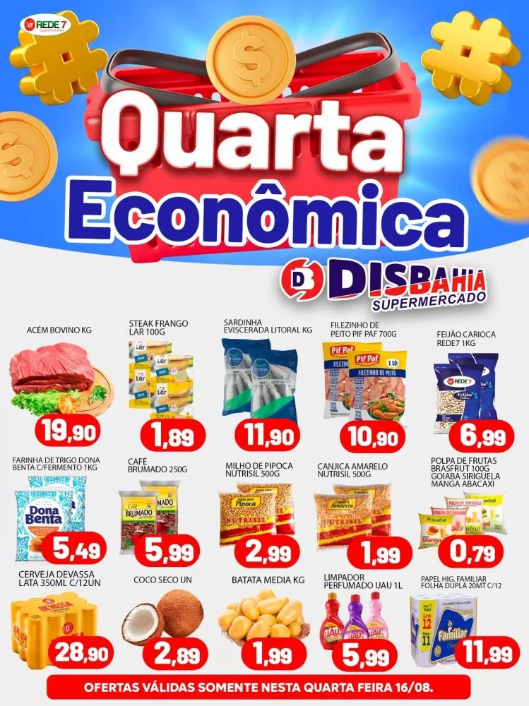 Economize na Quarta Econômica do Disbahia Supermercado!