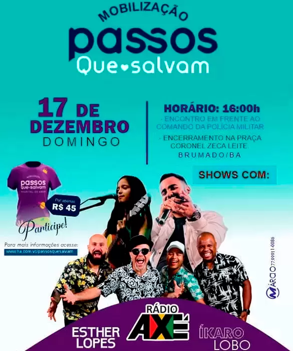 Brumado: Domingo (17/12) acontece a Mobilização 'Caminhada Passos Que Salvam'