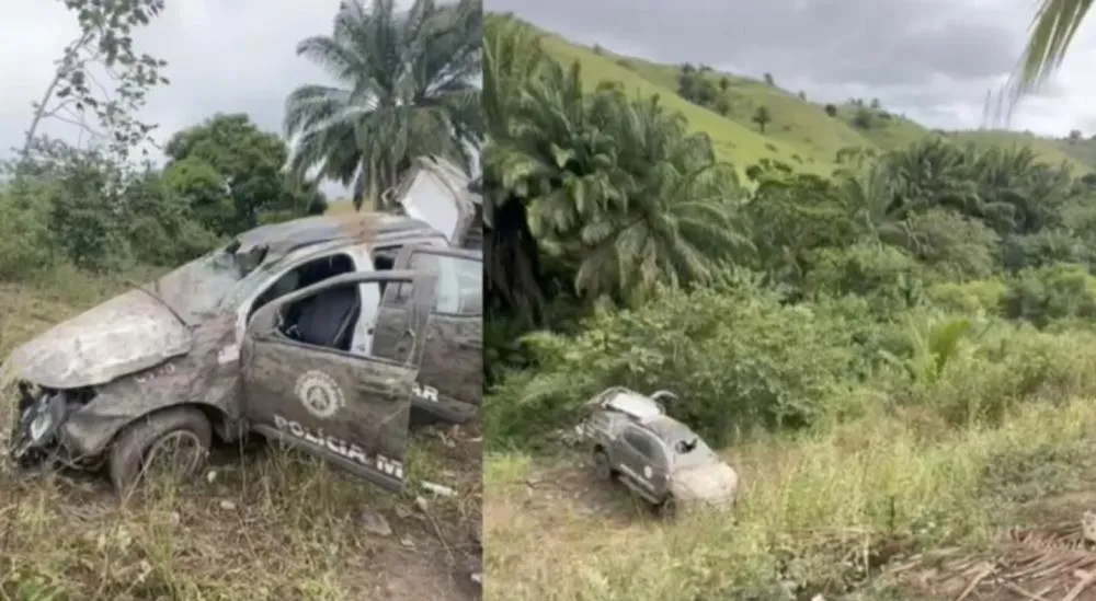 Guarnição da CIPE Sudoeste sofre acidente na BR-101, em Itapebi