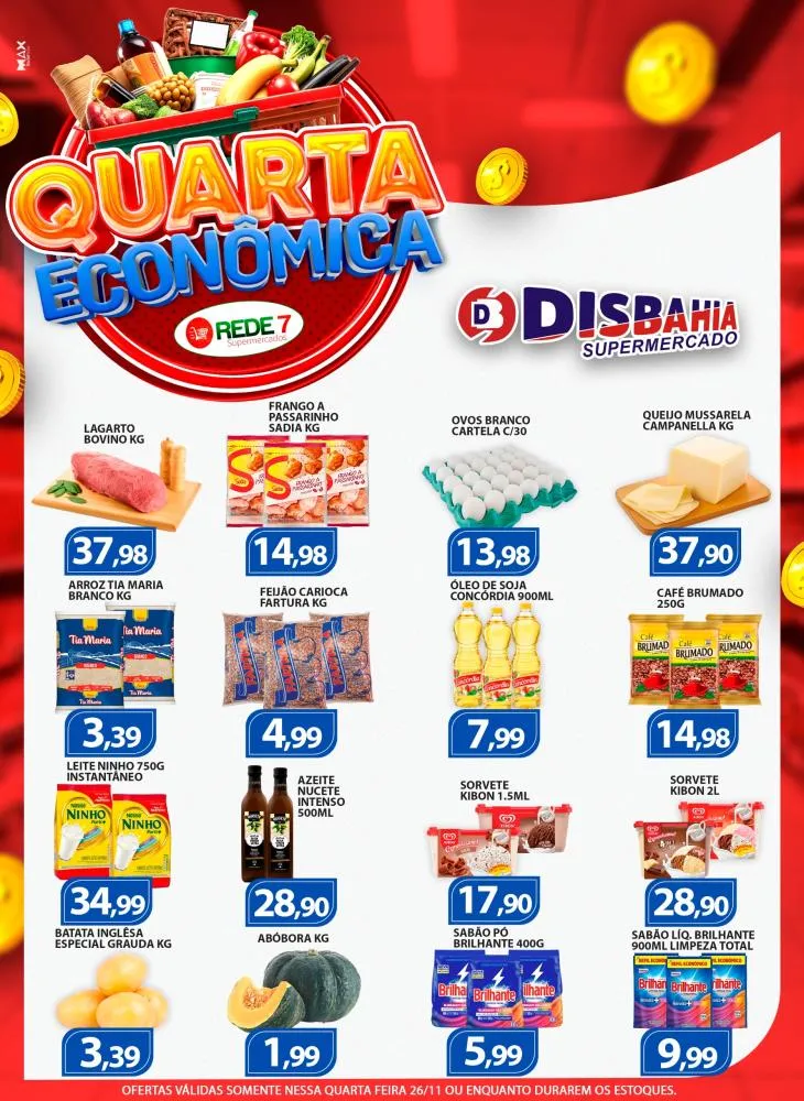 Economize na Quarta Econômica do Disbahia Supermercado!