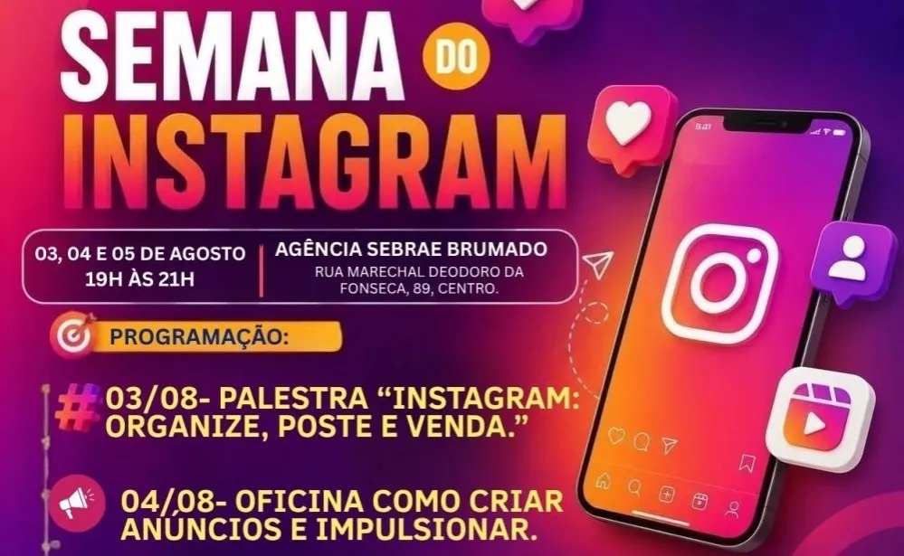 Semana do Instagram oferece treinamento gratuito para quem quer vender mais pelas redes sociais em Brumado