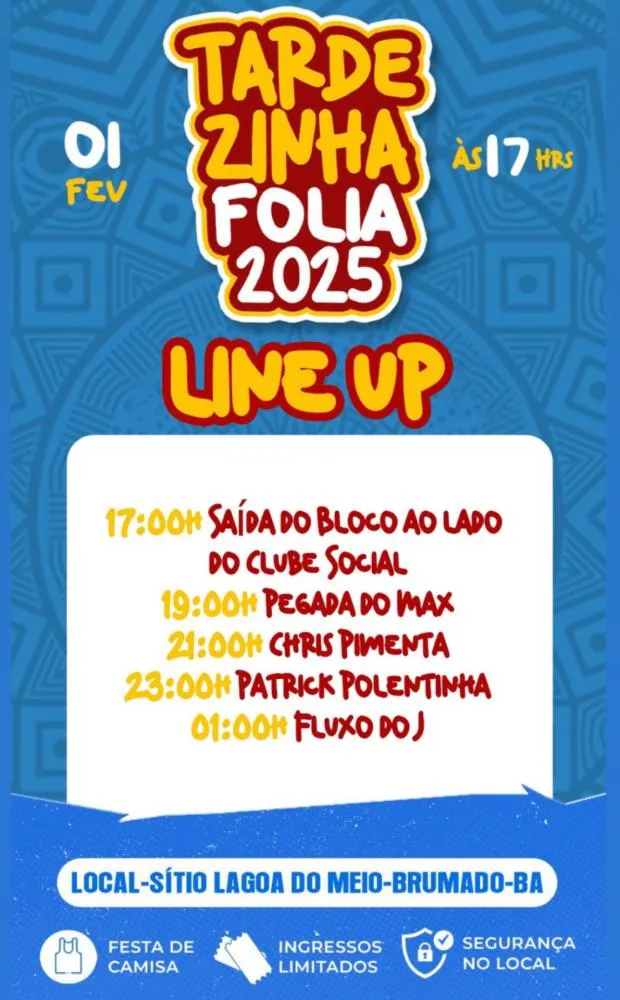 Brumado: hoje tem o Tardizinha Folia; confira a programação