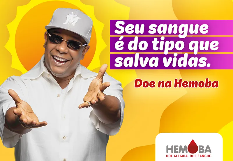 Hemoba lança campanha de verão com Márcio Victor para incentivar a doação de sangue