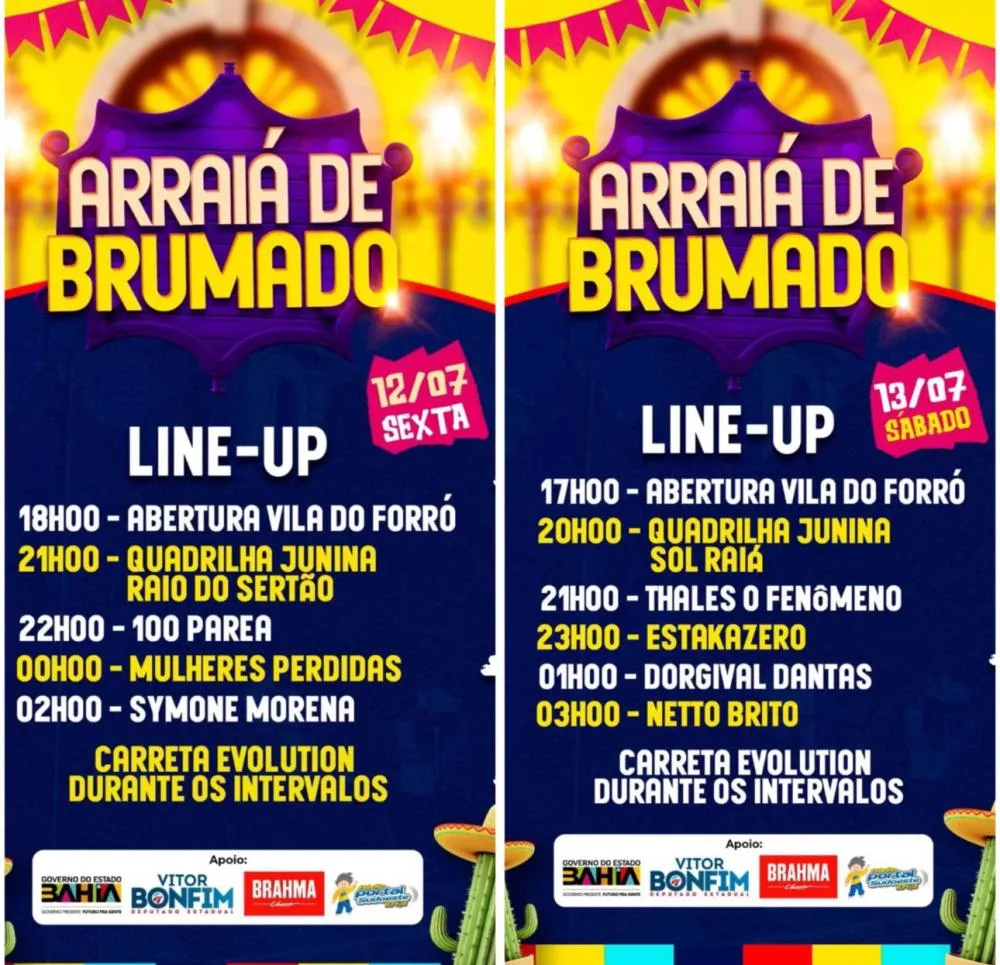 Arraiá de Brumado: Confira a programação completa dos dois dias de festa