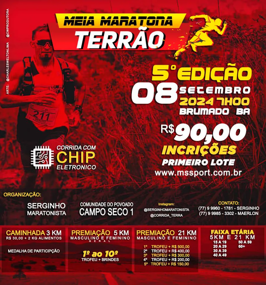 5ª Edição da Corrida do Terrão Solidário Acontecerá em Brumado no Dia 08 de Setembro