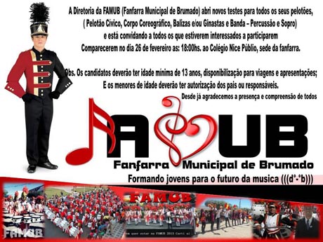 FANFARRA MUNICIPAL DE BRUMADO ABRE VAGAS