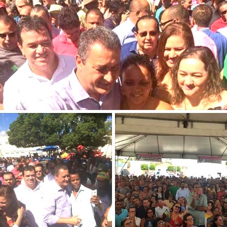 Deputado Marquinho Viana ao lado do governador Rui Costa em visita ao interior do Estado