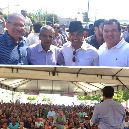 Deputado Marquinho Viana ao lado do governador Rui Costa em visita ao interior do Estado