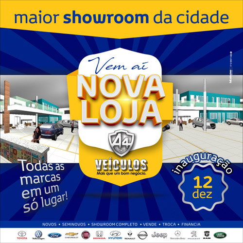 Para melhor lhe atender, novas instalações da A4 veículos será inaugurada no próximo dia 12 de dezembro, em Brumado