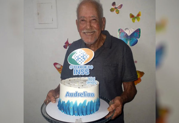 Como o tema 'O terror do INSS' Idoso comemora 121 anos em Aparecida de Goiânia