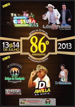 BARRA DA ESTIVA IRÁ COMEMORAR 86 ANOS