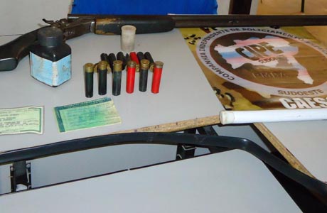 IBICOARA: CAESG APREENDE ESPINGARDA