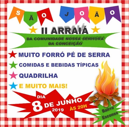 Brumado: Comunidade Nossa Senhora da Conceição realizará o seu 2º Arraial