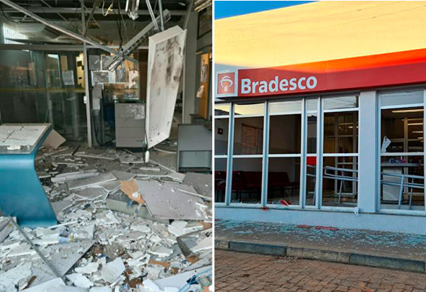 Tanque Novo: Quadrilha explode e rouba bancos do Brasil e Bradesco 