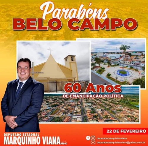Marquinho Viana parabeniza Belo Campo e Abaira pelos 60 anos de emancipação política