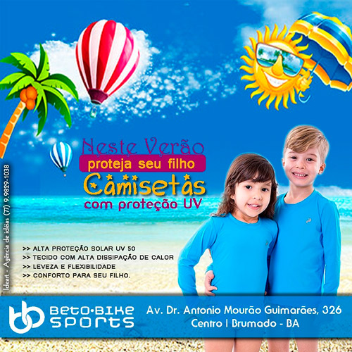 Beto Bike Sports: neste verão, proteja o seu filho com camisetas de proteção UV